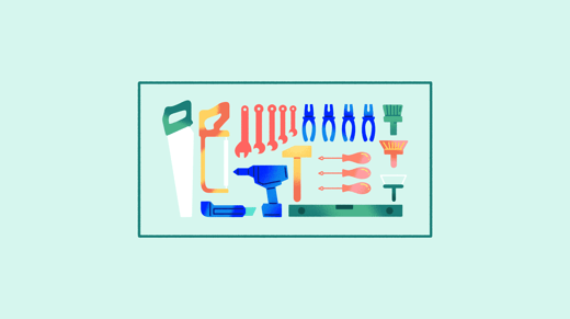 Ilustración de un panel de herramientas de bricolaje