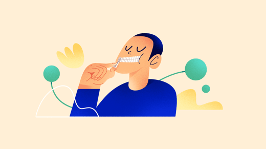 Ilustración de una persona cerrándose la boca con cremallera