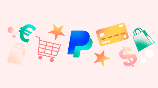 PayPal logo with other ecommerce symbols
