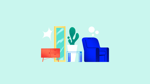 Illustration of several pieces of furniture