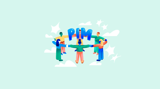 Ilustración de un corro de personas con la palabra PIM en medio
