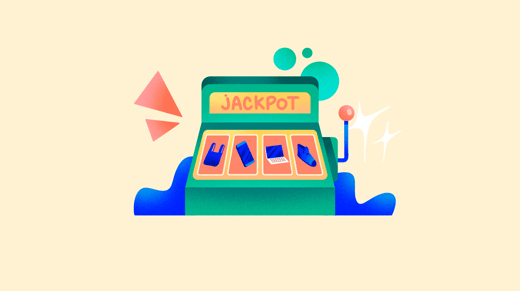 Illustration of a slot machine with jackpot