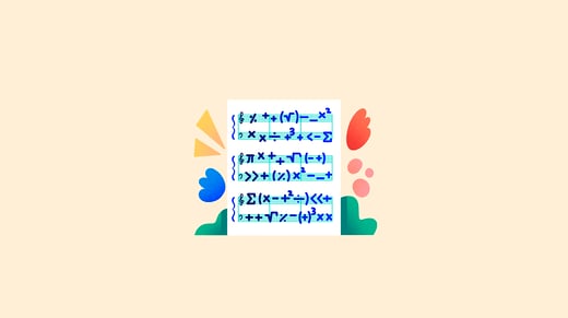Illustration of a musical score with math formulas