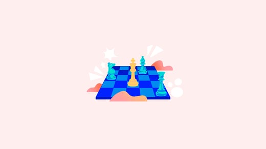 Ilustración de tablero de ajedrez azul