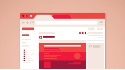 Ilustración vectorial de un navegador web de tonos rojos
