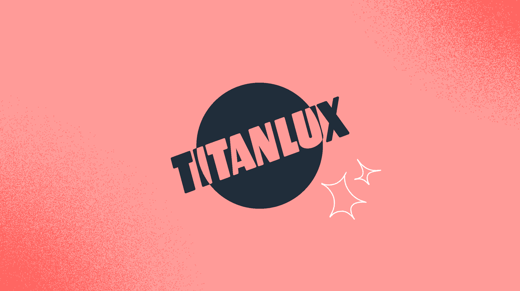 Titanlux logo on a pink background